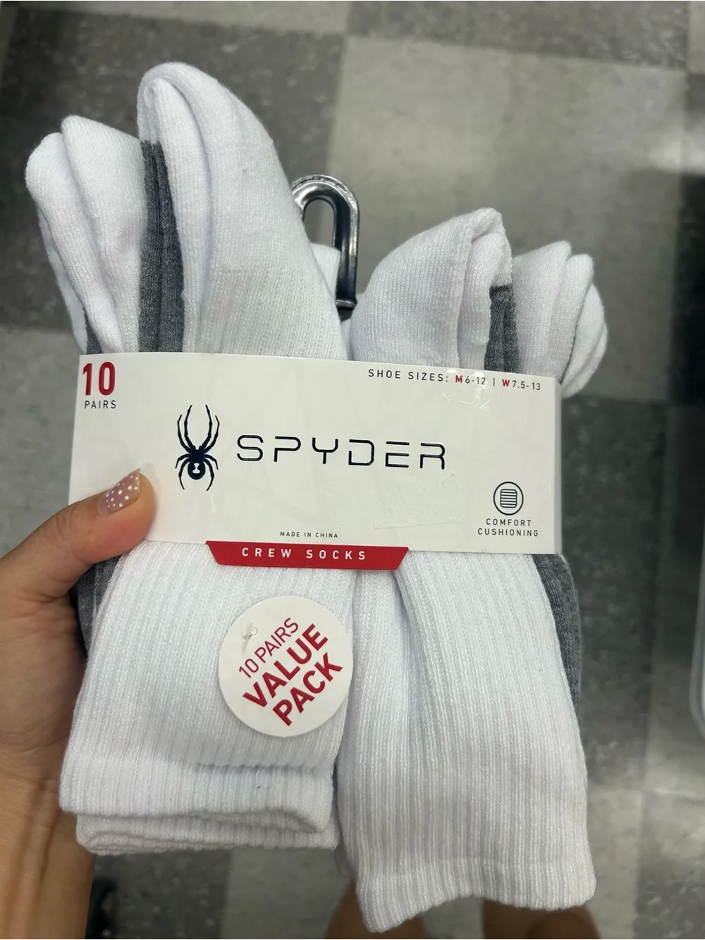Spyderw Men's Crew Sock 10-Pack